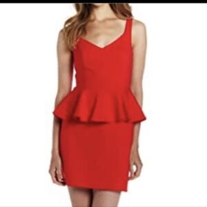 COPY - BB Dakota Red Peplum Dress, Sz 2 , EUC